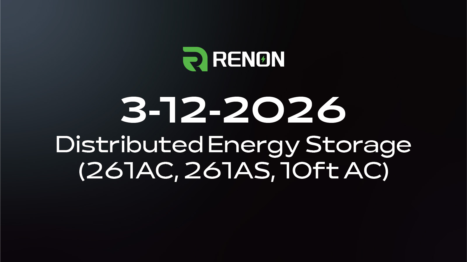 Distributed Energy Storage  (261AC, 261AS, 10ft AC)